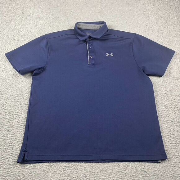 Under Armour Other - Under Armour Heatgear Golf Polo Shirt Men's Large Navy